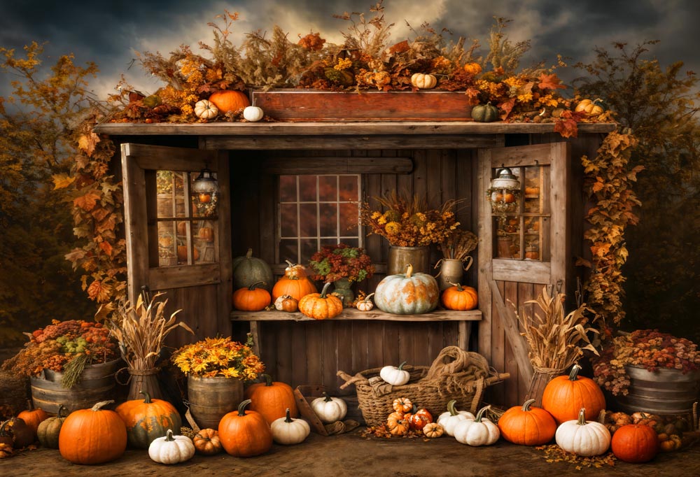 Kate Automne Boutique de citrouilles Toile de fond conçue par Emetselch