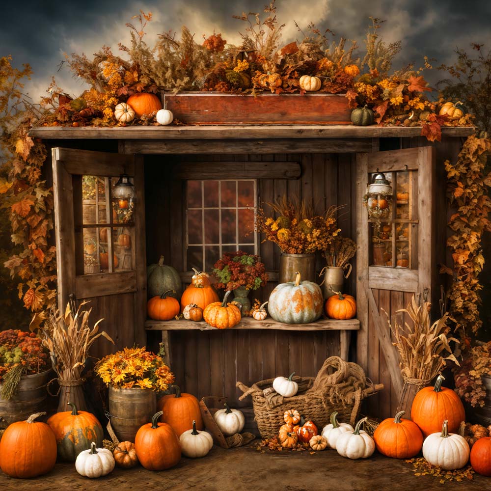 Kate Automne Boutique de citrouilles Toile de fond conçue par Emetselch