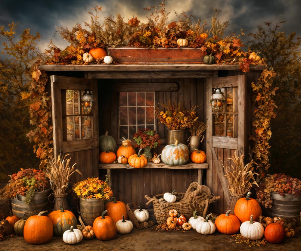 Kate Automne Boutique de citrouilles Toile de fond conçue par Emetselch