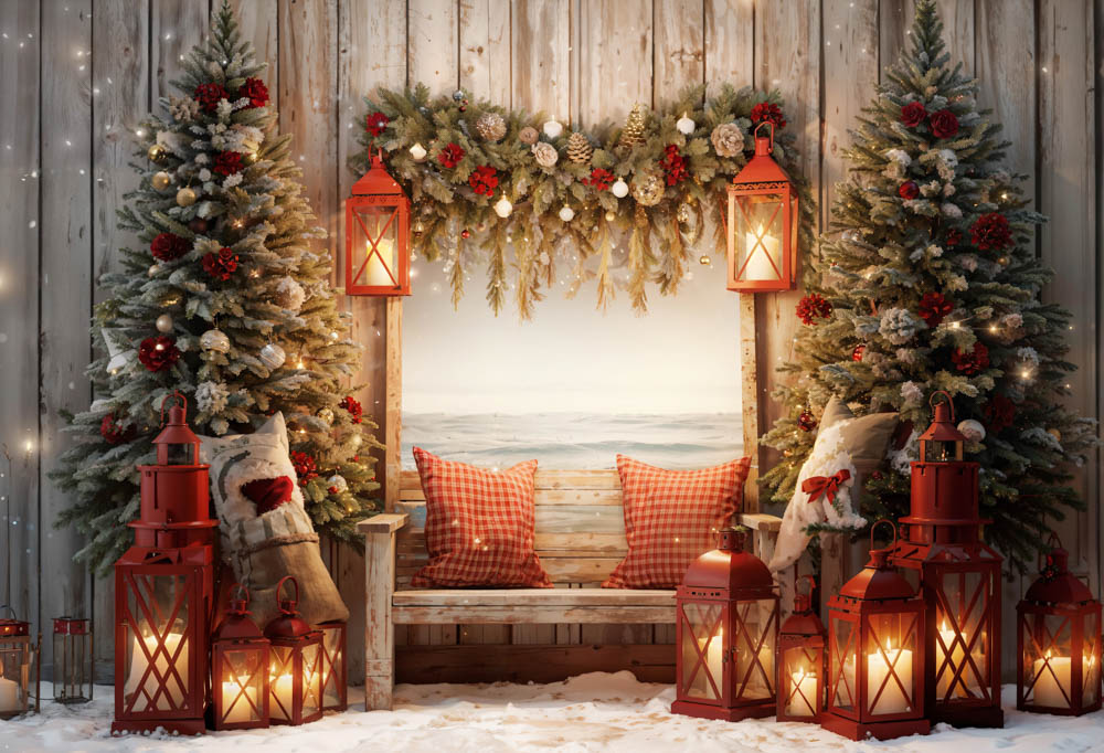 Kate Sapin de Noël Fenêtre Lampe Toile de fond conçue par Emetselch - Kate Backdrop FR