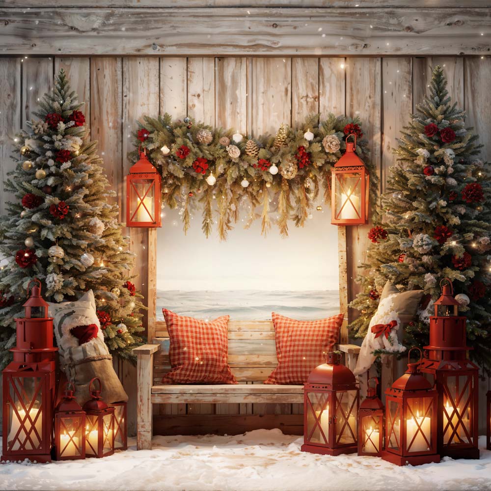 Kate Sapin de Noël Fenêtre Lampe Toile de fond conçue par Emetselch - Kate Backdrop FR