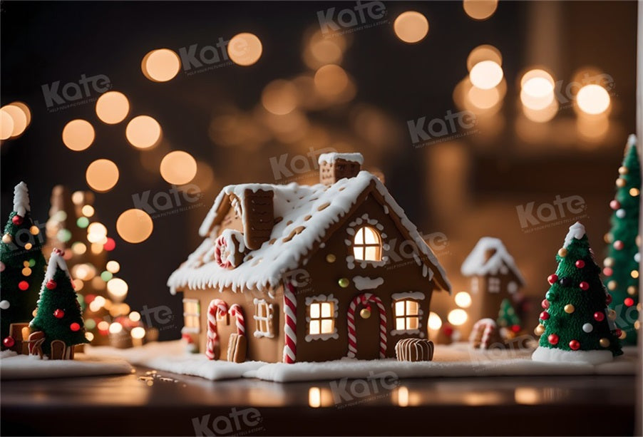 Kate Bokeh Noël Maison de pain d'épice Toile de fond pour la photographie - Kate Backdrop FR