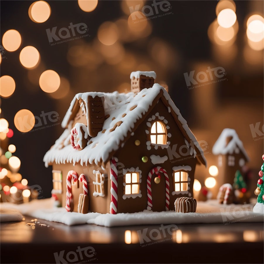 Kate Bokeh Noël Maison de pain d'épice Toile de fond pour la photographie - Kate Backdrop FR