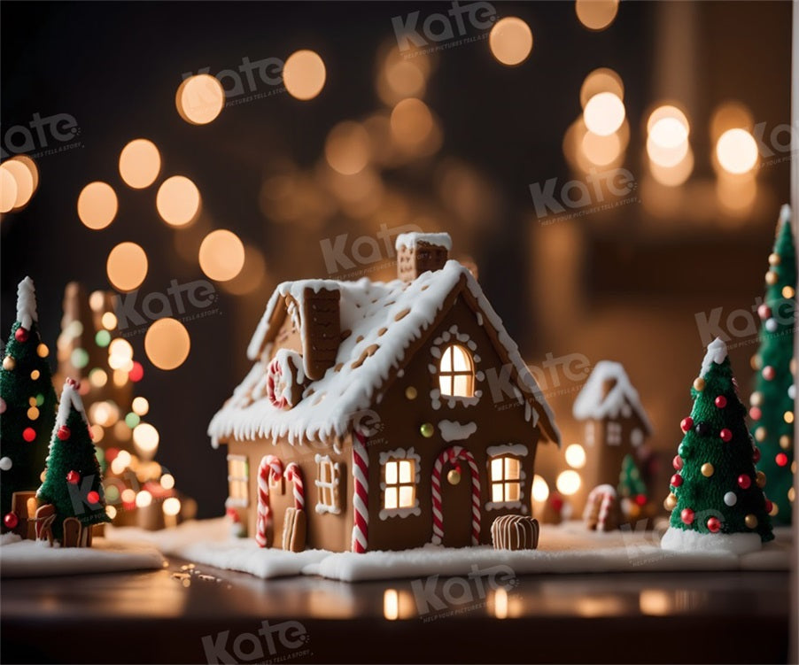 Kate Bokeh Noël Maison de pain d'épice Toile de fond pour la photographie - Kate Backdrop FR