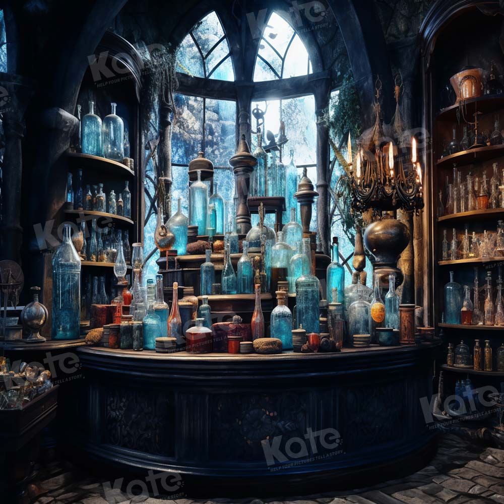 Kate Médiéval Bouteille de médecine Laboratoire Toile de fond conçu par Emetselch - Kate Backdrop FR