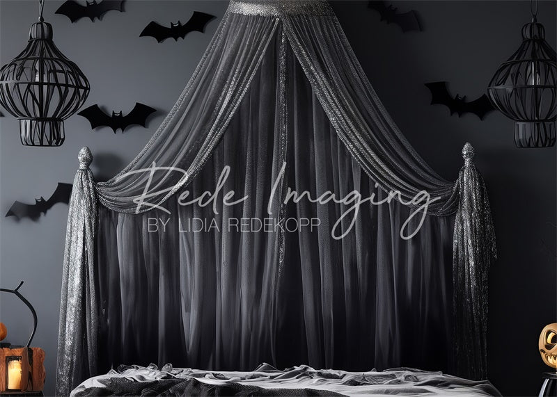 Kate Chauve-souris Halloween Tête de lit Toile de fond conçue par Lidia Redekopp