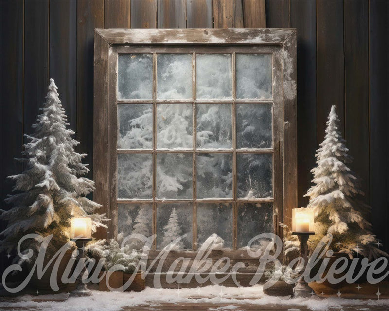 Kate Noël Hiver Fenêtre givrée Toile de fond conçue par Mini MakeBelieve - Kate Backdrop FR