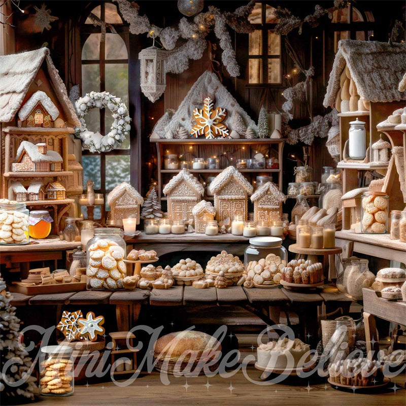 Kate Hiver Pain d'épice Boulangerie Cuisine Toile de fond conçue par Mini MakeBelieve - Kate Backdrop FR