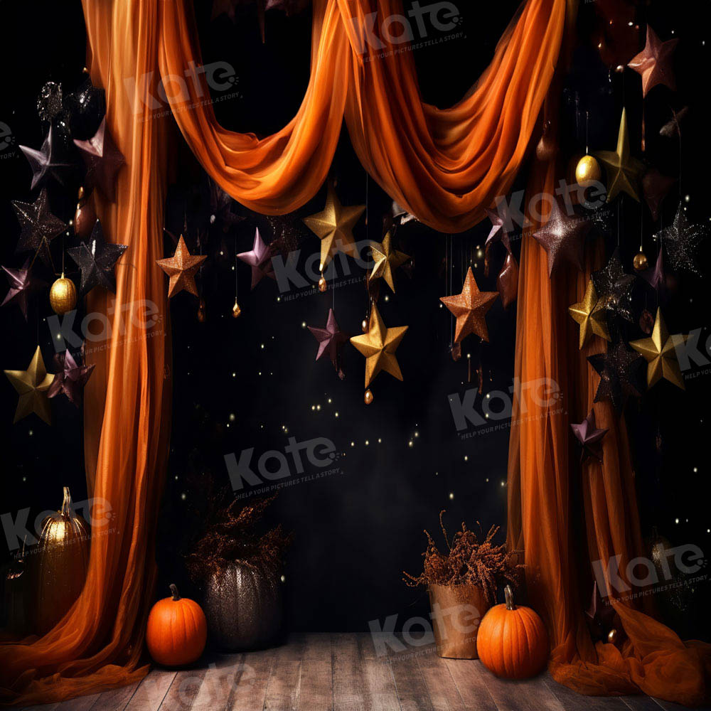 Kate Étoiles Cake smash Rideau orange Scène Toile de fond pour la photographie - Kate Backdrop FR