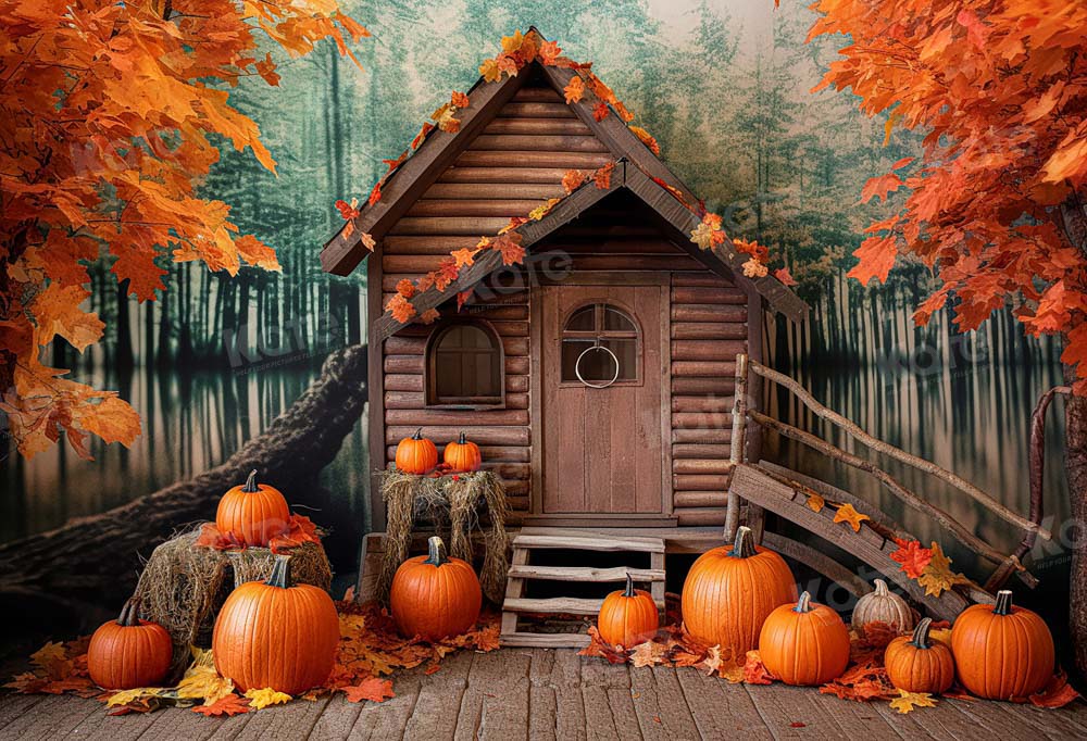 Kate Automne Maison Feuille d'érable Toile de fond pour la photographie