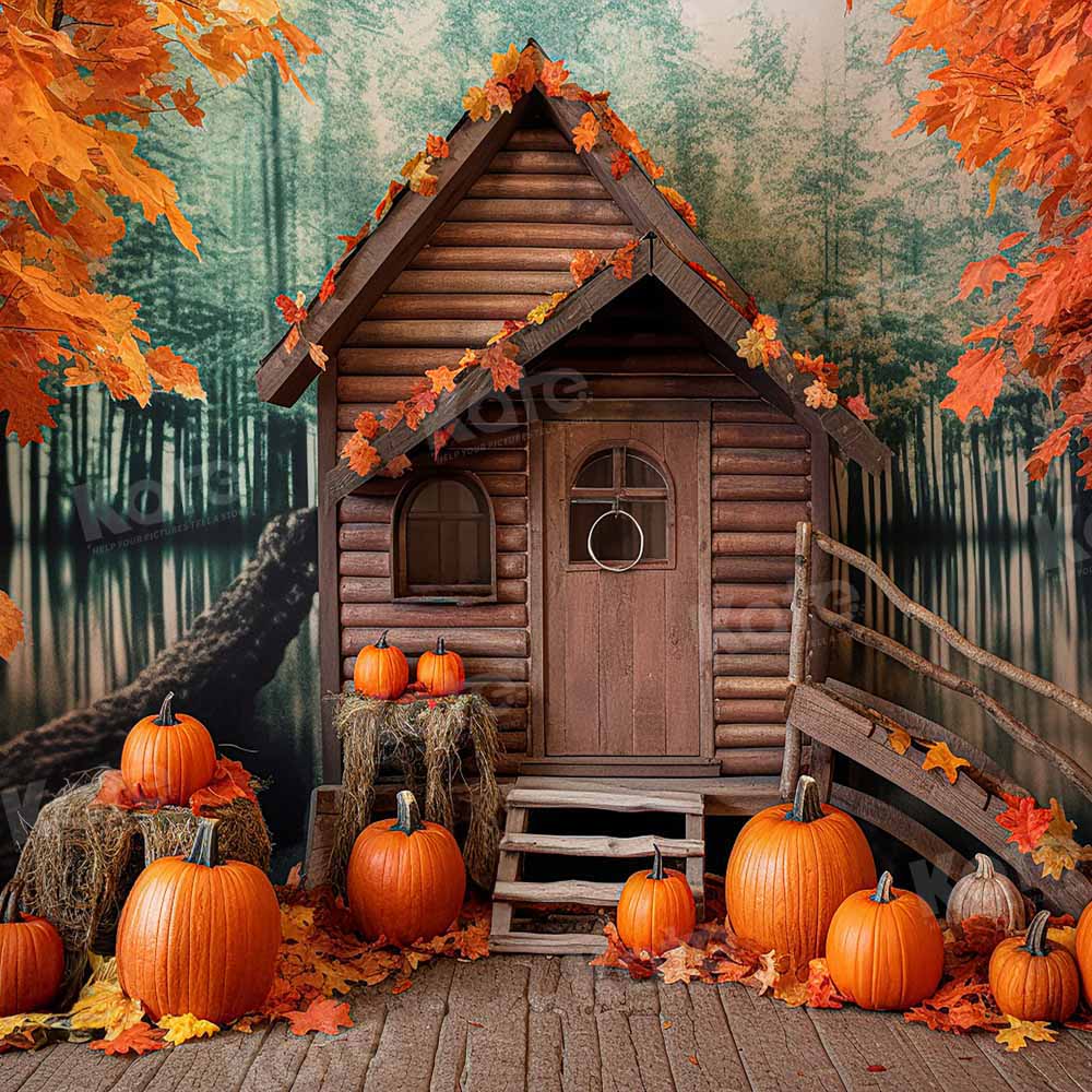 Kate Automne Maison Feuille d'érable Toile de fond pour la photographie