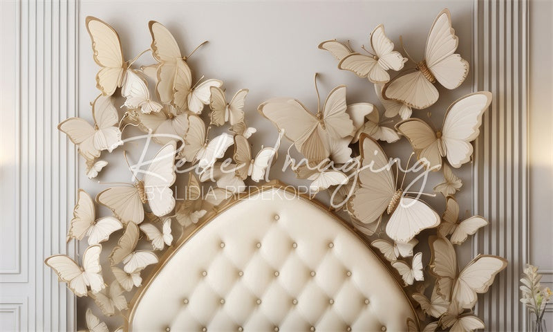 Kate Élégant Papillons Tête de lit Toile de fond conçue par Lidia Redekopp - Kate Backdrop FR