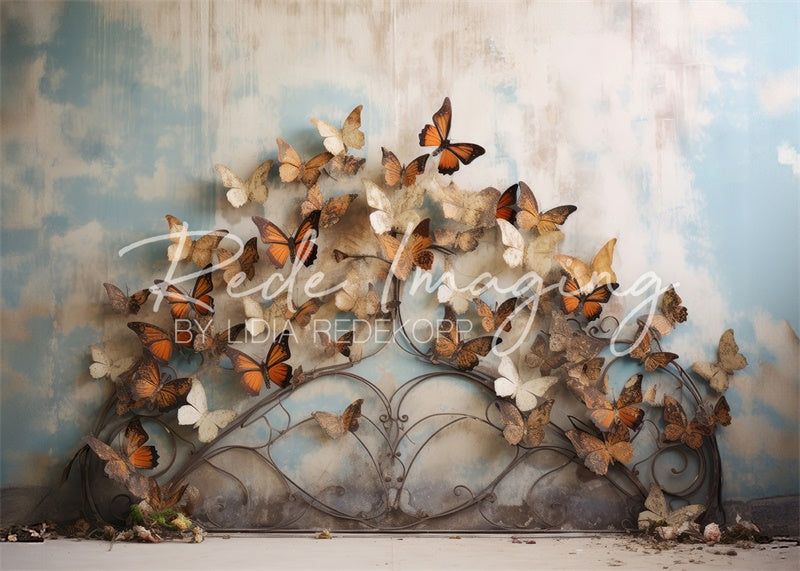 Kate Rustique Papillon Tête de lit Toile de fond conçue par Lidia Redekopp - Kate Backdrop FR