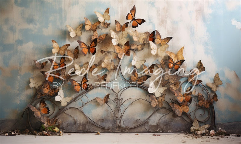 Kate Rustique Papillon Tête de lit Toile de fond conçue par Lidia Redekopp - Kate Backdrop FR