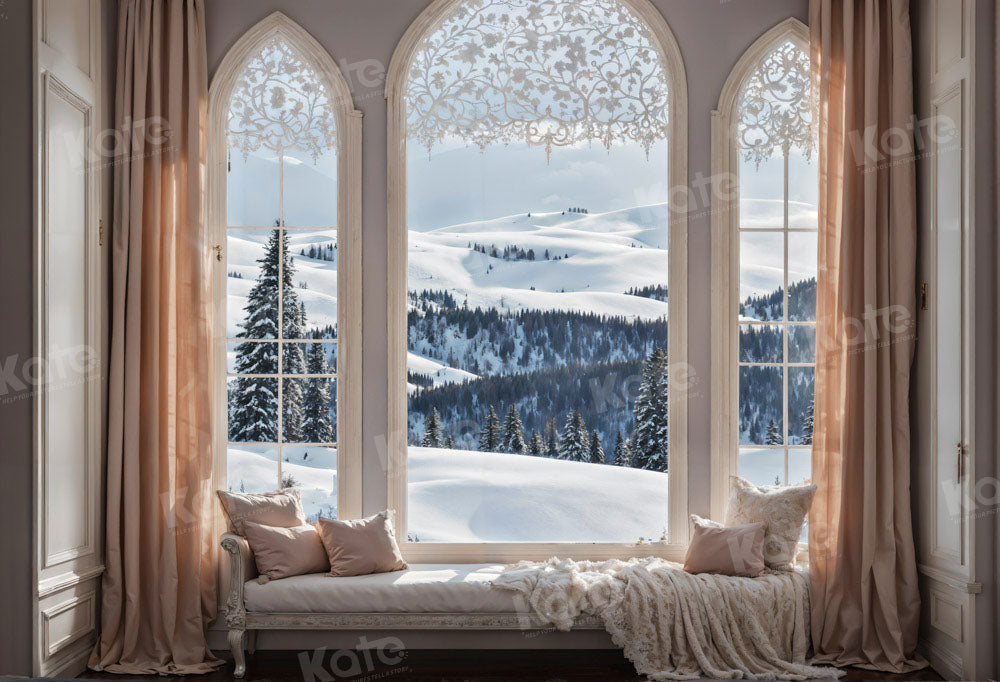 Kate Hiver Chambre Canapé Neige Toile de fond pour la photographie - Kate Backdrop FR