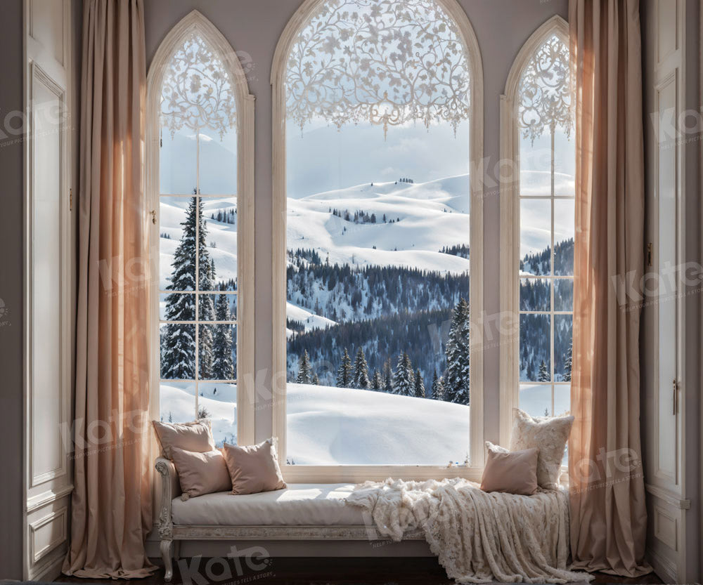 Kate Hiver Chambre Canapé Neige Toile de fond pour la photographie - Kate Backdrop FR