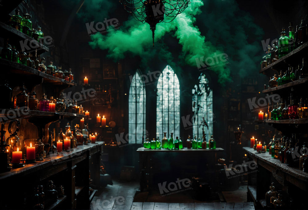 Kate Médiéval Laboratoire Chambre Fumée verte Toile de fond pour la photographie