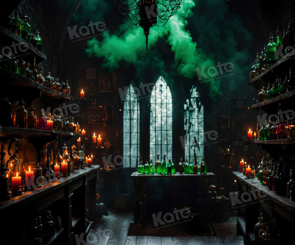 Kate Médiéval Laboratoire Chambre Fumée verte Toile de fond pour la photographie