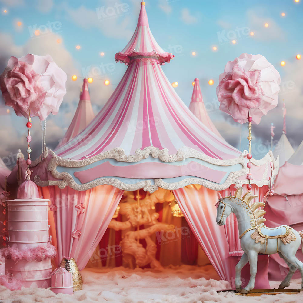 Kate Fantaisie Rose Licorne Cirque Toile de fond pour la photographie - Kate Backdrop FR