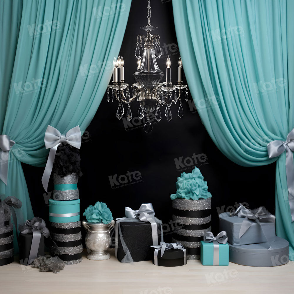 Kate Mode Bleu Rideau Cadeaux Lustre Toile de fond pour la photographie - Kate Backdrop FR