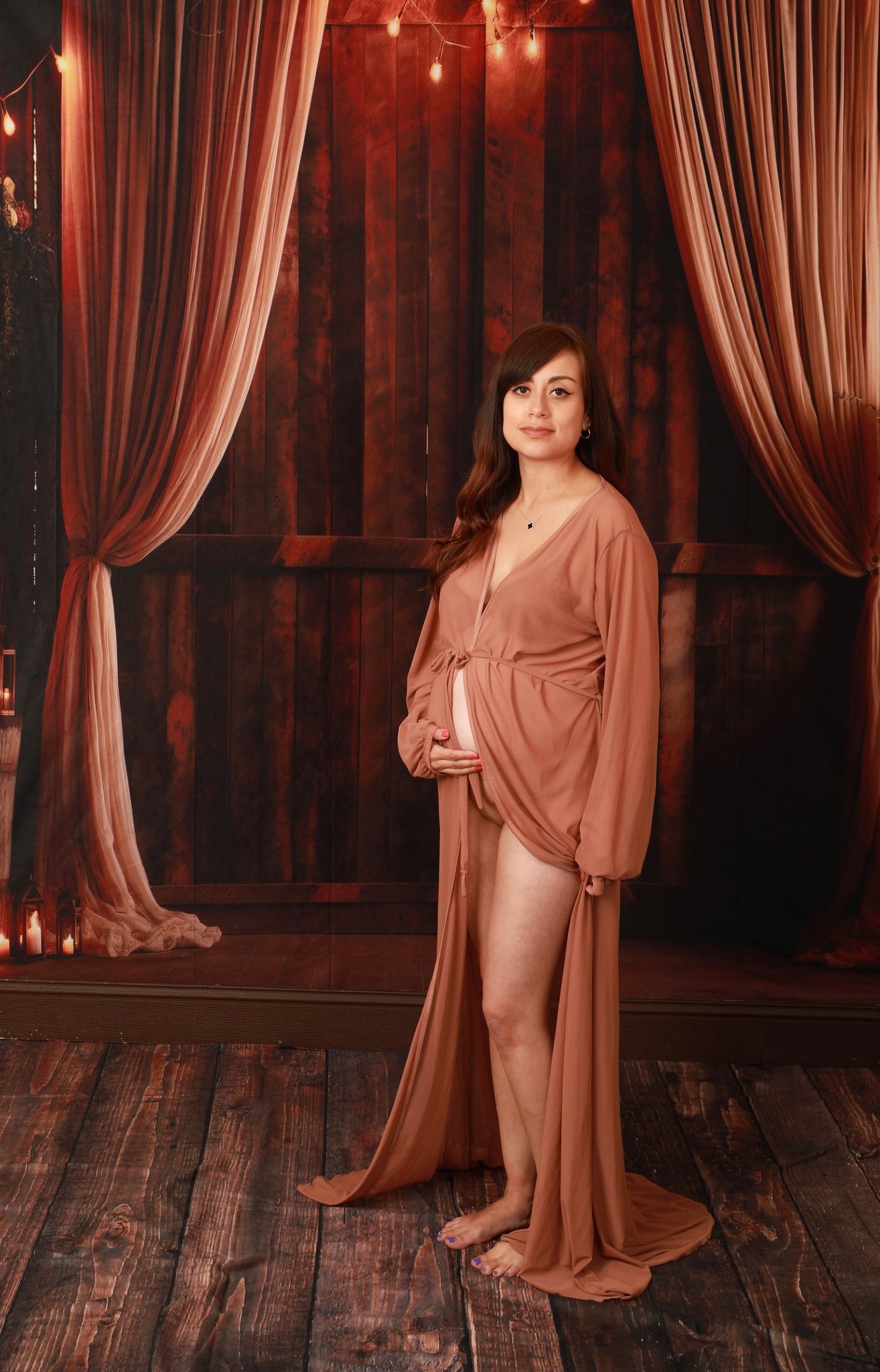 Kate Rétro Rideau beige Bois marron Mariage Toile de fond pour la photographie - Kate Backdrop FR