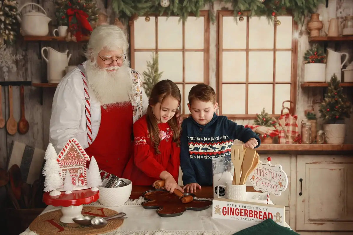 Kate Noël Cuisine Mur en bois Fenêtre Toile de fond conçue par Emetselch - Kate Backdrop FR