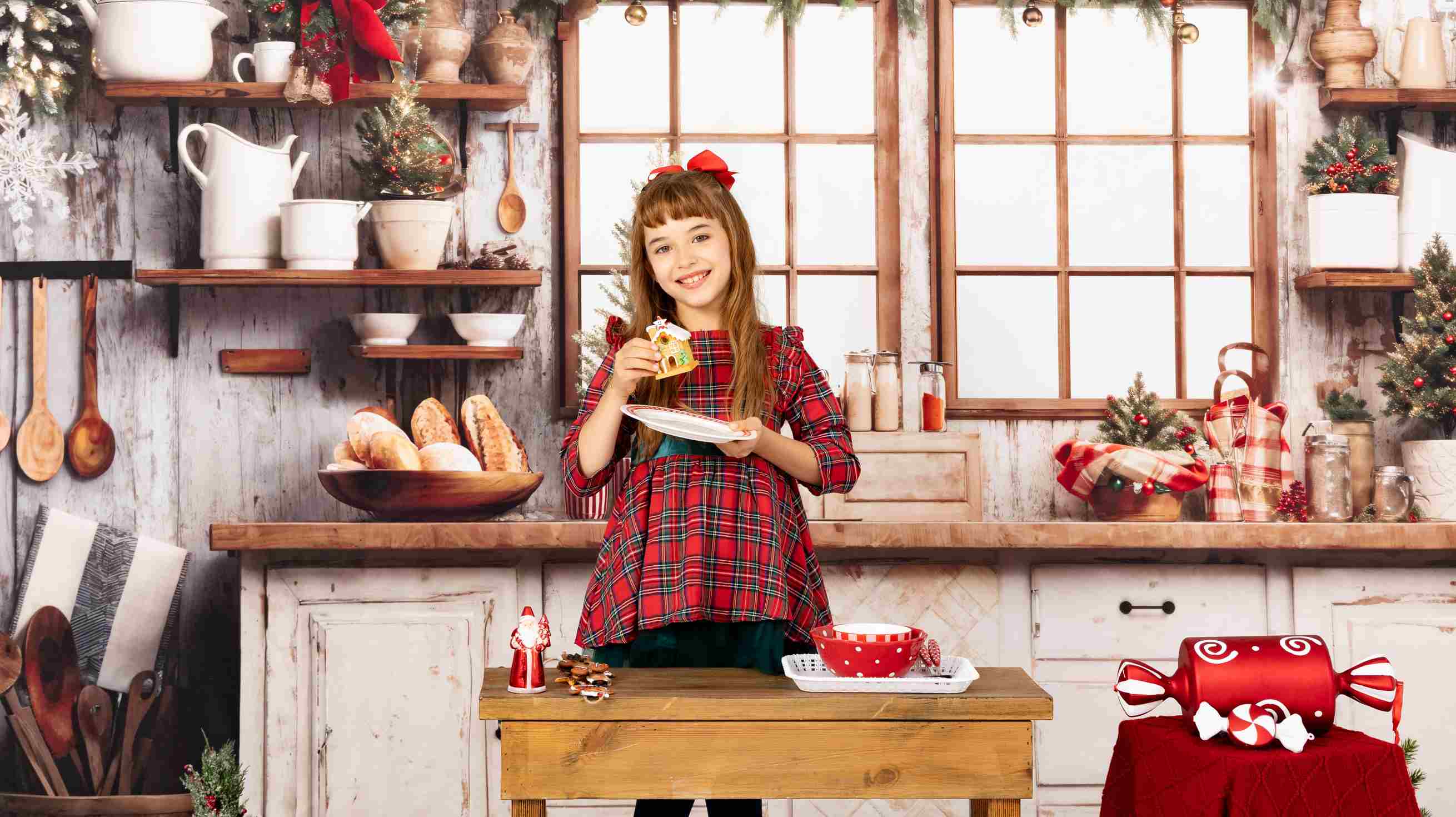 Kate Noël Cuisine Mur en bois Fenêtre Toile de fond conçue par Emetselch - Kate Backdrop FR