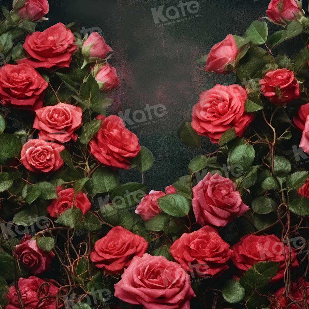 Kate Saint Valentin Roses rouges Toile de fond conçue par Chain Photographie - Kate Backdrop FR