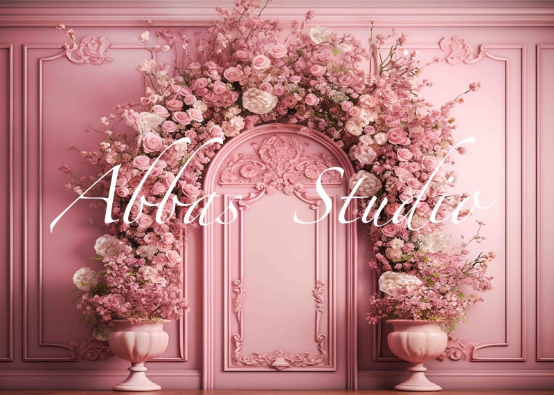Kate Arc Floral Rose Mariage Toile de fond conçue par Abbas Studio