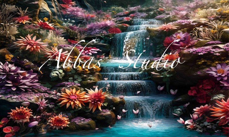 Kate Chute d'eau Fleurs Printemps Toile de fond conçue par Abbas Studio
