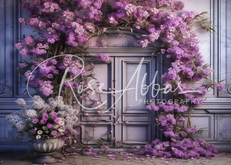 Kate Beau Fantastique Mur Fleurs violettes Toile de fond conçue par Rose Abbas