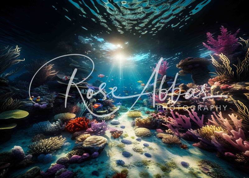 Kate Sous la Mer Sirène Plante Toile de fond conçue par Rose Abbas - Kate Backdrop FR