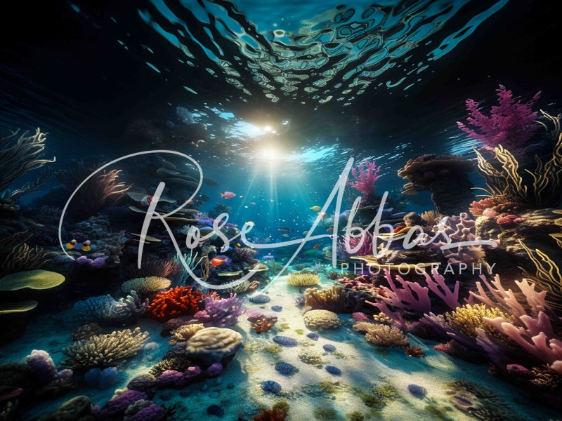 Kate Sous la Mer Sirène Plante Toile de fond conçue par Rose Abbas - Kate Backdrop FR
