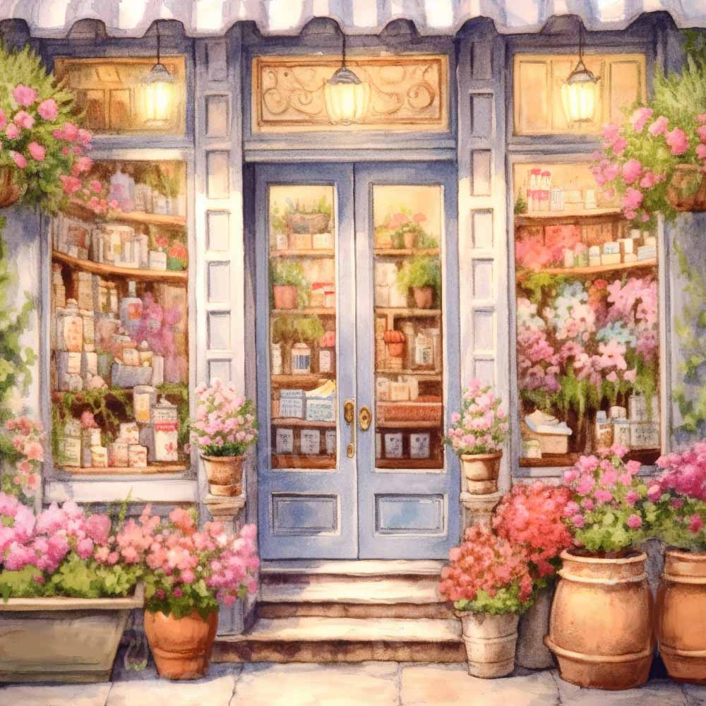 Kate Printemps Fleurs Rose Magasin Toile de fond conçue par GQ