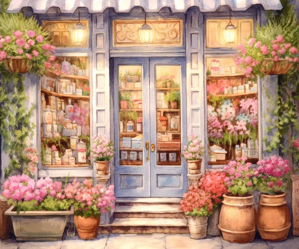 Kate Printemps Fleurs Rose Magasin Toile de fond conçue par GQ