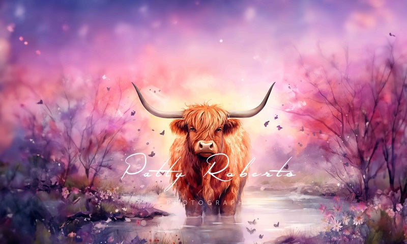 Kate Violet Bovins Highland Toile de fond conçue par Patty Robert - Kate Backdrop FR