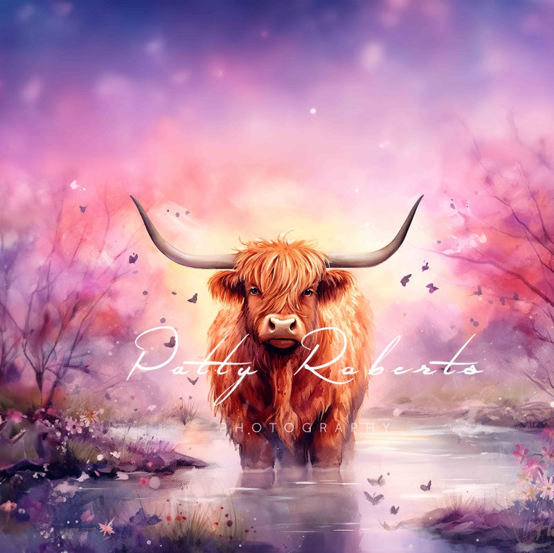 Kate Violet Bovins Highland Toile de fond conçue par Patty Robert - Kate Backdrop FR