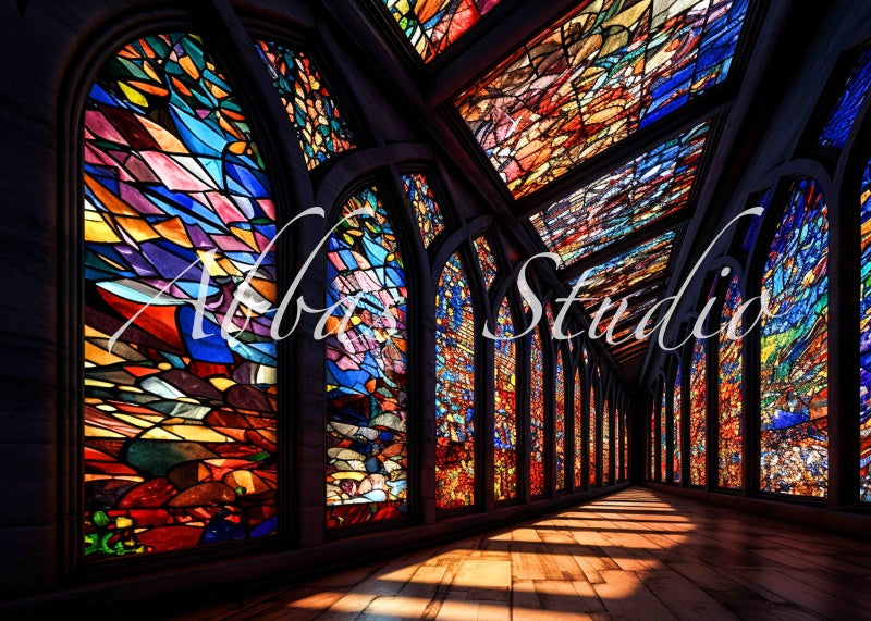 Kate Vitrail Chambre Coloré Toile de fond conçue par Abbas Studio - Kate Backdrop FR