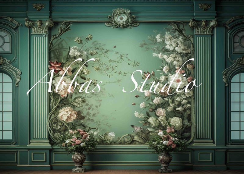Kate Victorien Mur Vert Vintage Toile de fond conçue par Abbas Studio - Kate Backdrop FR
