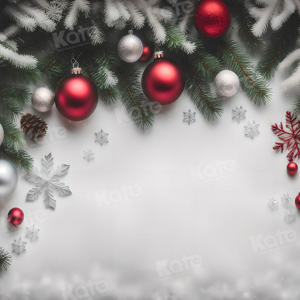 Kate Noël Vert Décors Hiver Neige Blanc Toile de fond pour la photographie - Kate Backdrop FR