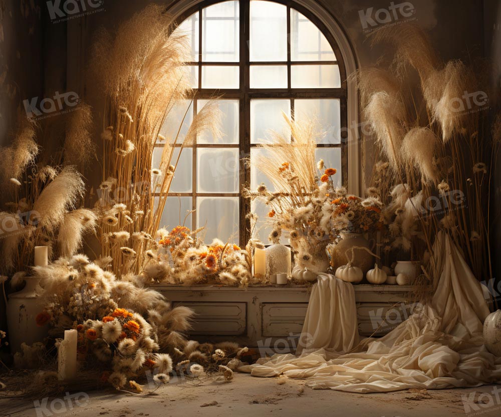 Kate Automne Bohème Chambre Fenêtre Toile de fond pour la photographie - Kate Backdrop FR