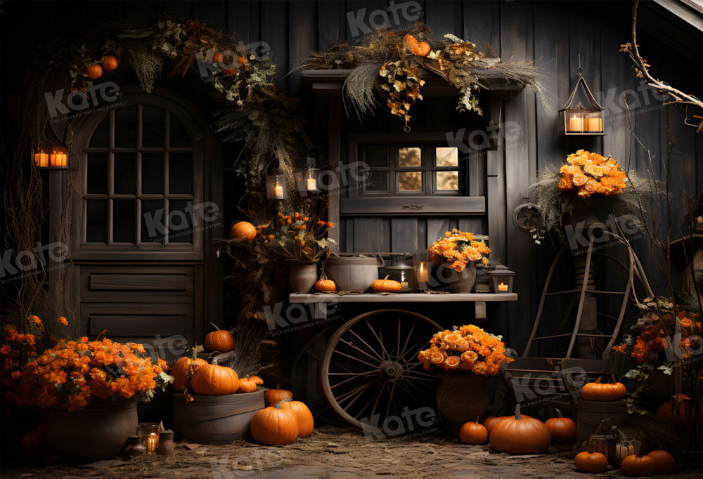 Kate Automne Citrouille Chambre noire Toile de fond pour la photographie
