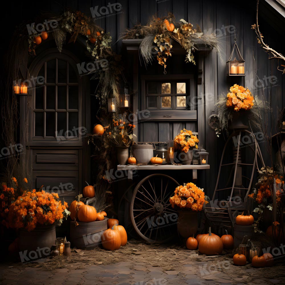 Kate Automne Citrouille Chambre noire Toile de fond pour la photographie