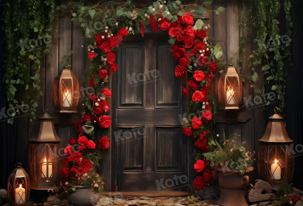 Kate Saint Valentin Arche de roses Porte Toile de fond pour la photographie - Kate Backdrop FR