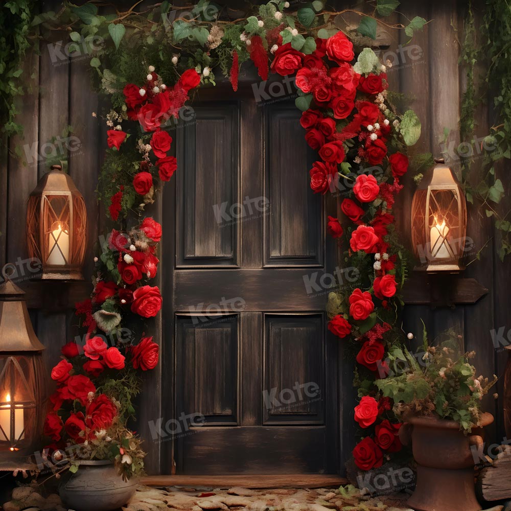 Kate Saint Valentin Arche de roses Porte Toile de fond pour la photographie - Kate Backdrop FR