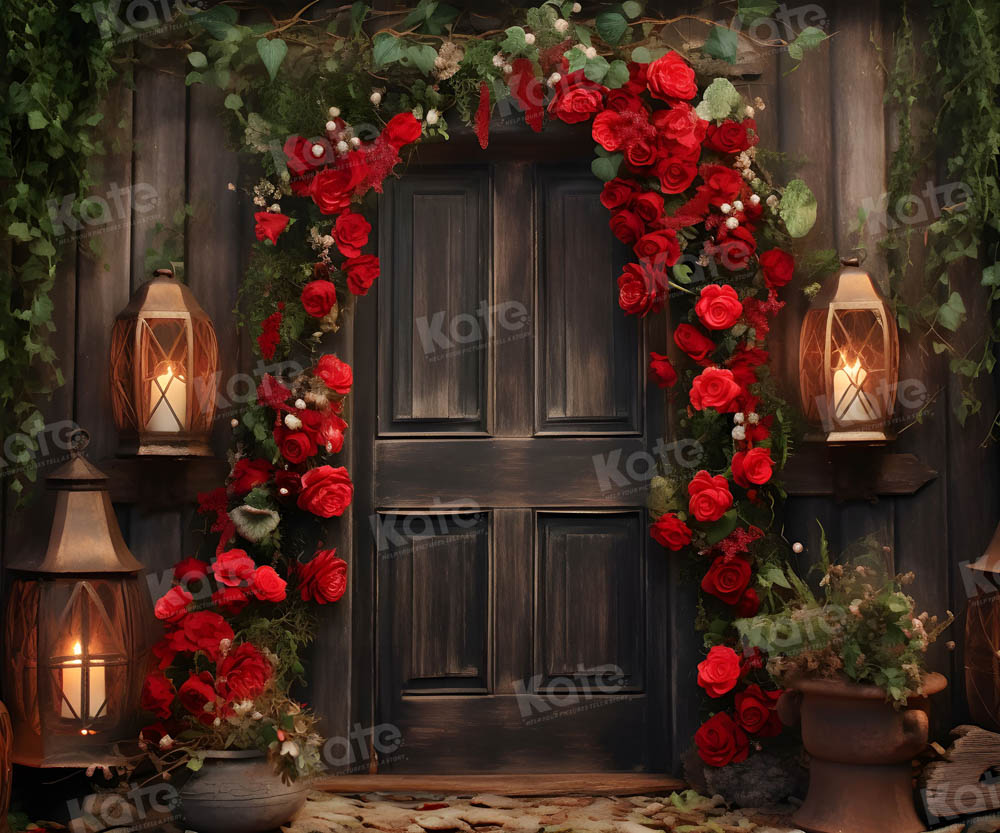 Kate Saint Valentin Arche de roses Porte Toile de fond pour la photographie - Kate Backdrop FR