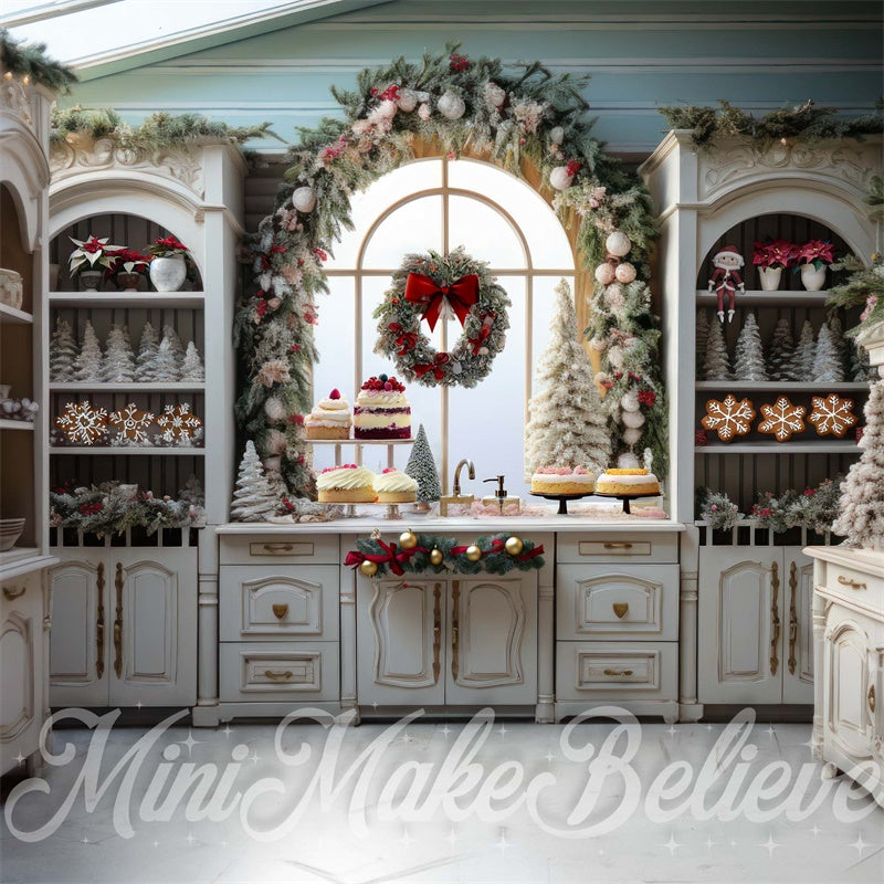 Kate Bohème Hiver Noël Cuisine Gâteau Toile de fond conçue par Mini MakeBelieve - Kate Backdrop FR