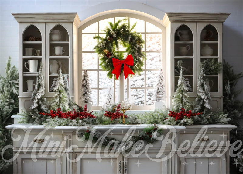 Kate Naturel Élégant Ferme Hiver Noël Cuisine Toile de fond conçue par Mini MakeBelieve - Kate Backdrop FR