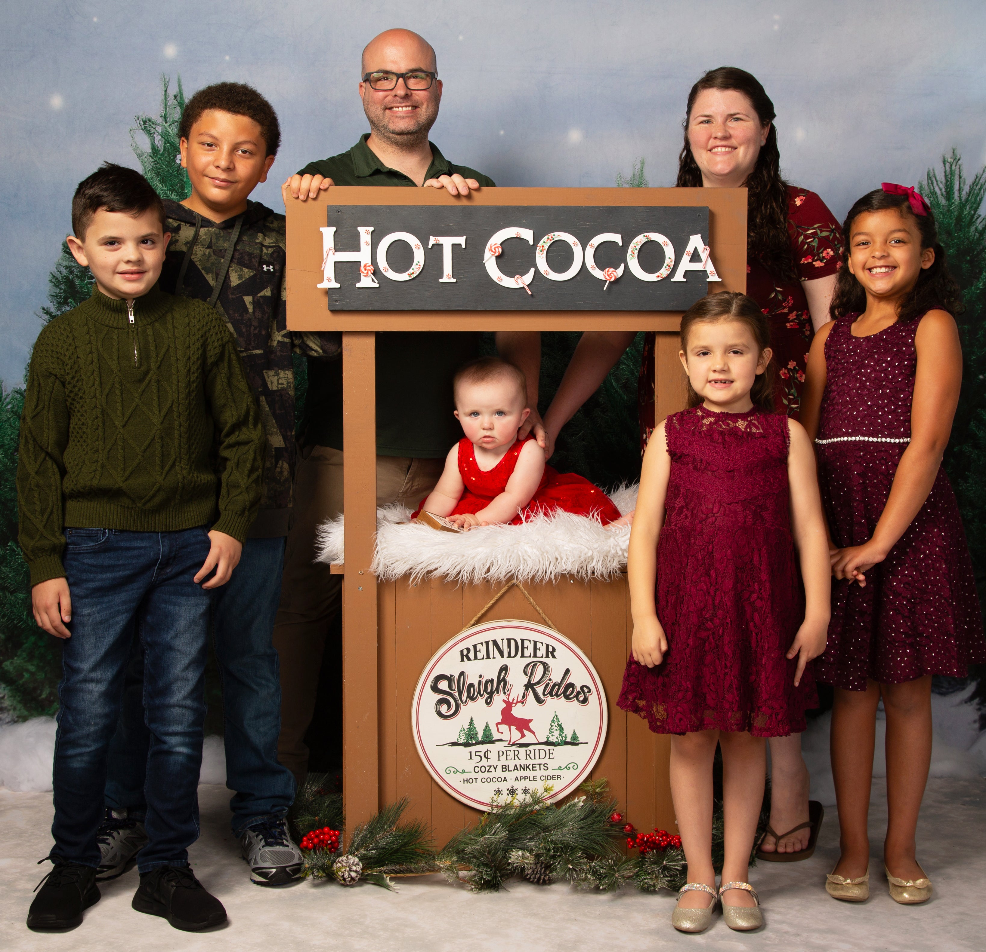 Kate Arbres de Noël Pin Neige Toile de fond conçue par Mini MakeBelieve - Kate Backdrop FR