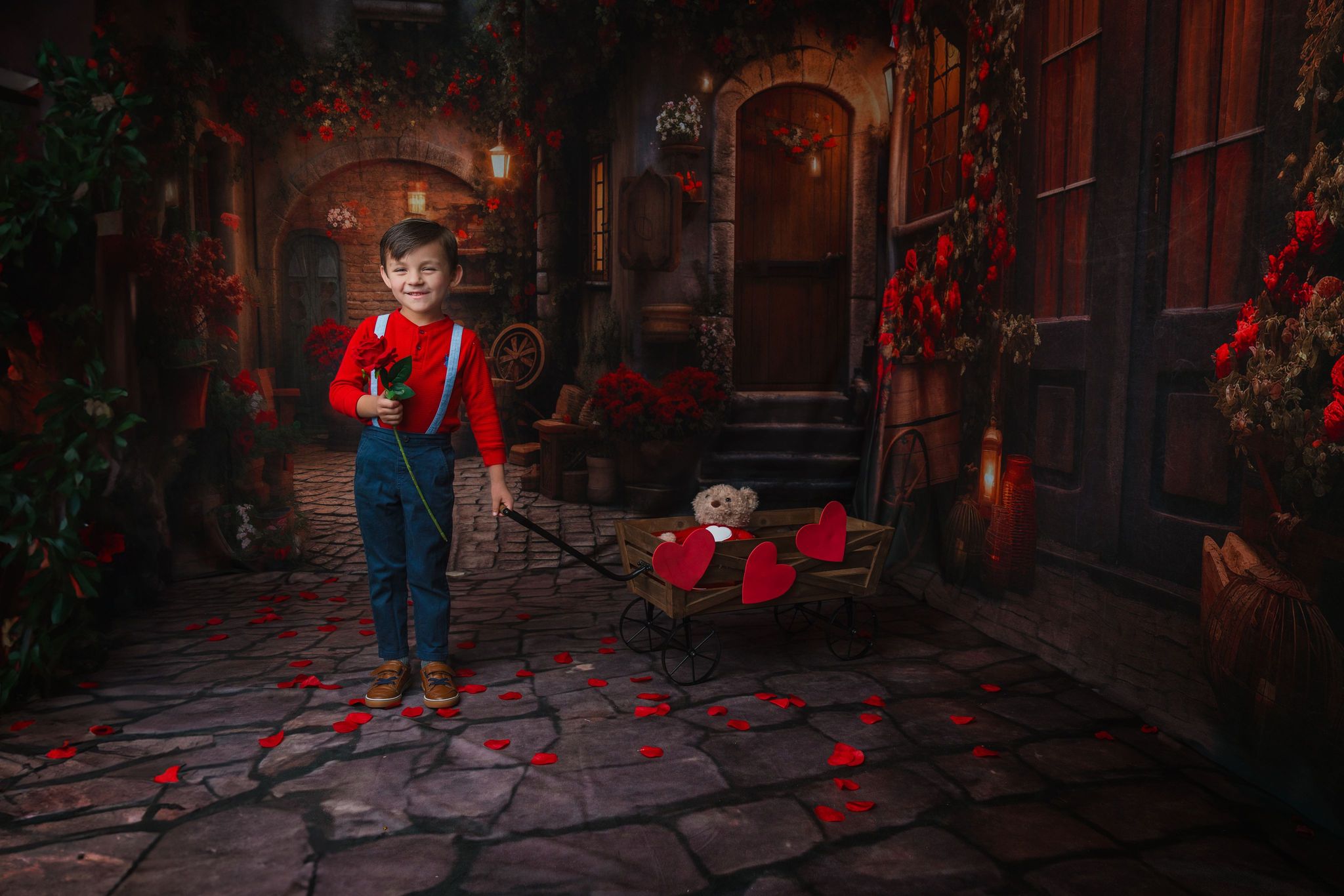 Kate Saint Valentin Magasin de roses Nuit Toile de fond conçue par Emetselch - Kate Backdrop FR